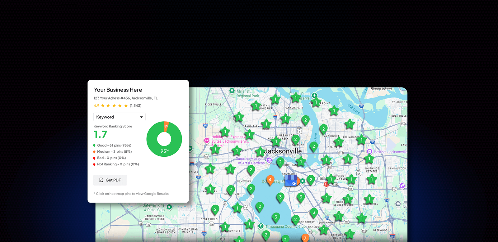 Condensed CRM dashboard preview showing opportunities pipeline and client acquisition tracking for Jacksonville marketing